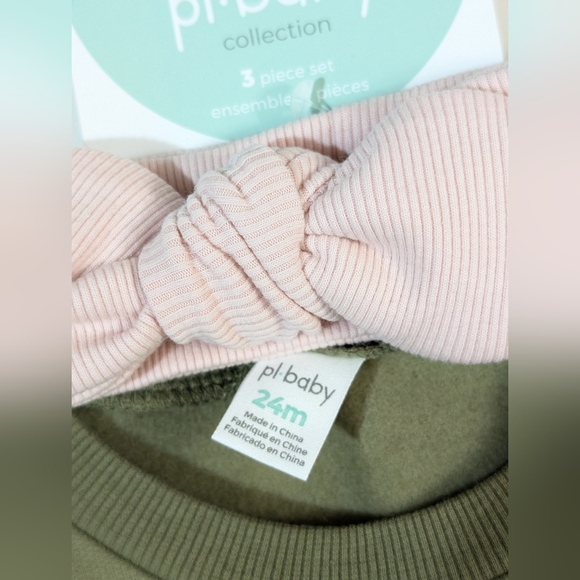 PETIT LEM, "Coffee Date" sweatshirt set, Green & Pink, Size 24 Months - Picture 6 of 8